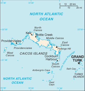 Map of The Turks & Caicos Islands