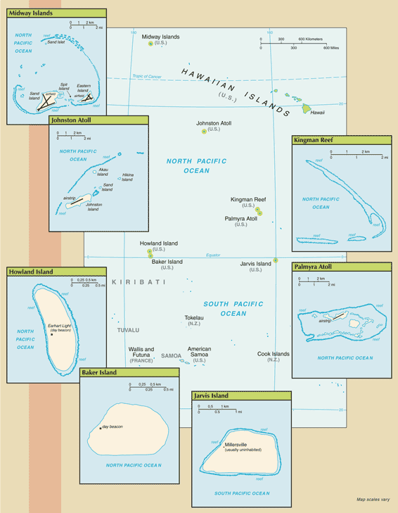 Map of United States Minor Outlaying Islands